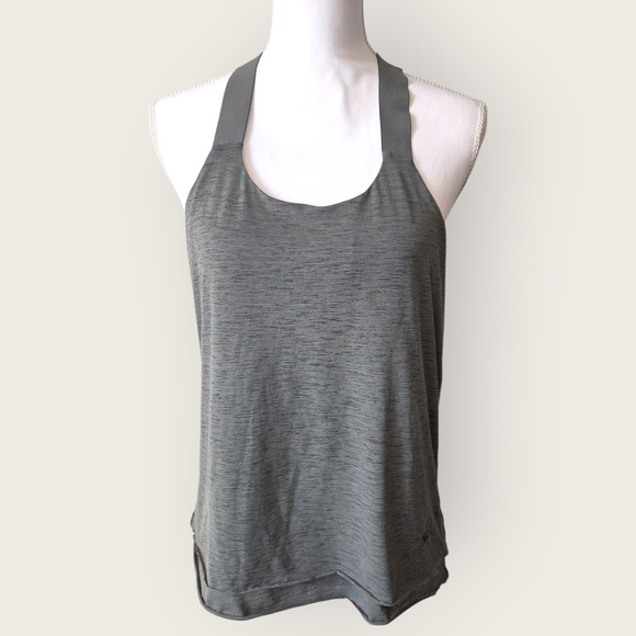 PrAna Tank Top Womans Sz S Gray Soft Oversized Racer Back Gorpcore Athleisure - Picture 1 of 11